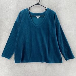 J.Jill Corduroy Blue Velvet Sweater